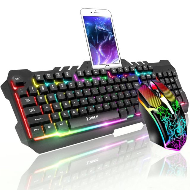 T21 Gaming Keyboard and Mouse Set Wired Keyboard and Mouse with USB Connection Mechanical Feel Suitable for Gaming and Work