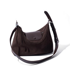 Sacs à main pour femmes, fabricant, OEM personnalisé, sacs à main de luxe vintage en daim et cuir véritable pour femmes - Product Image 4