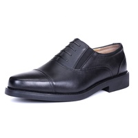Bottes de travail formelles d'affaires de bonne qualité à la mode chaussures d'officier de sécurité noires en cuir brillant