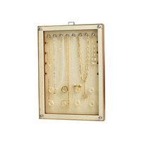 Présentoir mural de luxe en métal pour colliers, bagues et boucles d'oreilles – Idéal pour les vitrines de bijouteries et expositions