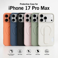 Casing Dompet Magnetik Terintegrasi dengan Penyangga Lipat untuk iPhone 17 Pro Max 16 Pro 15 14 13, Mendukung Pengisian Daya Nirkabel Magnetik