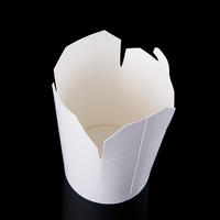 Boîte à pâtes ronde à fond rond en papier pour frites, avec couvercle pliable, imprimée sur mesure, biodégradable