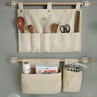 Sacs de rangement suspendus polyvalents et réutilisables Organisateur en tissu Crochet de porte Poches de rangement Organisateur en tissu peu encombrant pour la cuisine/la maison