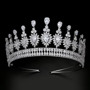 Tiaras luxuosas de princesa, coroa e tiara, para casamento, festa de noiva, coroa, feliz aniversário, pente de cabeça, zircônia, bc4846