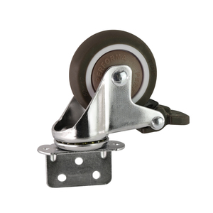 Ruedas giratorias silenciosas de goma TPR para montaje en esquina de gabinetes, ruedas para muebles de uso ligero con freno y bloqueo. - Product Image 3