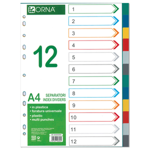 ARDA - DIVISORES A4, 12 DIVISORES DE COLORES - Product Image 1