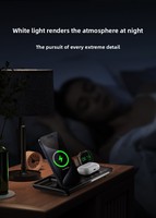 Stasiun Pengisian Daya Nirkabel Magnetik 4 in 1 Terlaris, Penyangga Ponsel, Jam Tangan Fitness, Earphone, Mendukung Pengisian Cepat QC3.0/PD
