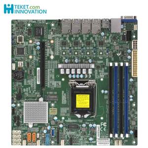 Carte mère Supermicro MicroATX X11SCL-LN4F Socket LGA-<span class=keywords><strong>1151</strong></span>(Socket <span class=keywords><strong>H4</strong></span>) Intel C242 4 * LAN DDR4 1 * PCIe3.0x16 6 * SATA3 2 * SuperDOM VGA - Product Image 1