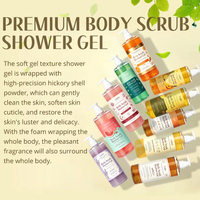 Gel Douche Exfoliant Moussant Éclaircissant pour Peaux Sensibles OEM à la Noix de Coco, Curcuma, Vitamine C, Acide Kojique et Papaye