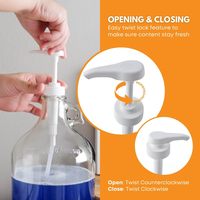 Distributeur de lessive en verre, bidon d'un demi-gallon (64 oz), pompe à lessive rechargeable pour savon, sirop, adoucissant