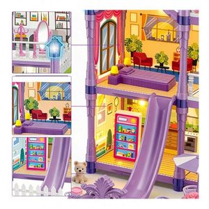 ชุดเฟอร์นิเจอร์บ้านตุ๊กตาจิ๋ว DIY โมเดลบ้านไม้ ฉากสร้างสรรค์ ของขวัญสำหรับเด็กหญิงเด็กชาย - Product Image 3