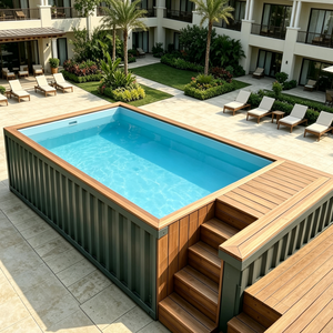Piscina Prefabricada <span class=keywords><strong>de</strong></span> 20 pies y 40 pies para Jardín, Contenedor Marítimo con Revestimiento <span class=keywords><strong>de</strong></span> <span class=keywords><strong>Fibra</strong></span> <span class=keywords><strong>de</strong></span> <span class=keywords><strong>Vidrio</strong></span>, Piscina Familiar Elevada para Exteriores - Product Image 3