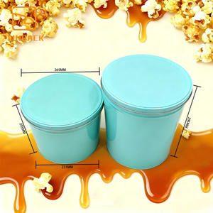 Personalizado Impresso 2 Galões Rodada Natal Popcorn Tins Balde Promocional Metal Popcorn Embalagem Lata Com Tampa - Product Image 2