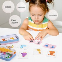 Montessori Kids Matching Paper Puzzle Dinosaur Animal Vehicle Fruit Thema Magische Kubussen Educatief speelgoed voor baby's van 2-4 jaar