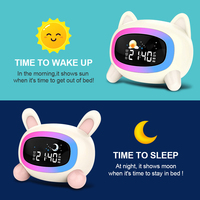 Reloj Despertador Digital LED Inteligente con Luz Nocturna, Música, Cambio de Color, Carga USB, Diseño de Dibujos Animados, para Uso en Interiores y Exteriores, Venta al Por Mayor