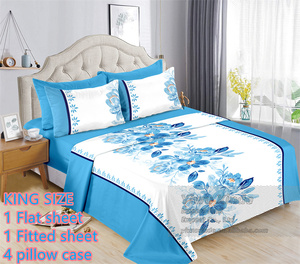Cotton bedsheets đàn hồi được trang bị tấm Ga Trải Giường 6 mảnh bedsheet Set cotton Vua Kích thước siêu mềm microfiber giường sheet6pc bedsheet Set - Product Image 5