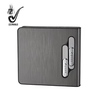 Étui à cigarettes USB à double arc de grande capacité, briquet coupe-vent rechargeable avec paquets étanches, étui à briquet en métal