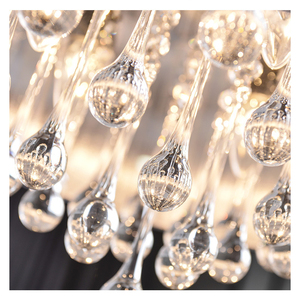 Suspension LED moderne design floral blanc chaud 3500K avec abat-jour en acrylique et base en bois pour salon CRI 80 3 ans 85 Lm/W - Product Image 4