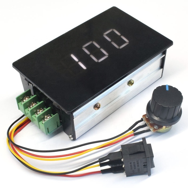 2000W PWM 6V 12V 24V 48V Digital Display 0~100% adjustable DC 6-60V 20A DC Motor Speed Controller