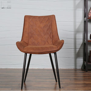 <span class=keywords><strong>Mid</strong></span> <span class=keywords><strong>Century</strong></span>-Silla de café cómoda, muebles modernos de comedor, Base de Metal, de cuero negro, <span class=keywords><strong>sillas</strong></span> para restaurante - Product Image 4