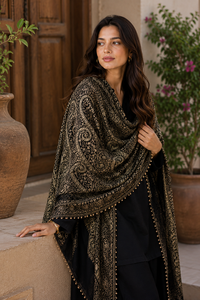 Luxury Embroidered Digital Print Viscose Shawl Long Fringe Traditional Winter Scarf Soft Warm Breathable Durable Elegant Fashion - Product Image 3