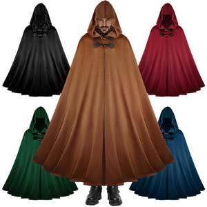 Capa Medieval de Terciopelo con Capucha, Capa Renacentista Steampunk con Capucha, Capa Vintage para Cosplay de Mago o Caballero, Disfraz de Halloween - Product Image 1