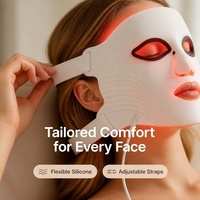 Masque facial LED professionnel, thérapie par lumière rouge, 240 LED, 4 longueurs d'onde, 850 nm NIR, masque facial en silicone, qualité médicale 510K