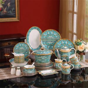 Hot Selling Kitchen Utensils <b>Dinnerware</b> <b>Set</b> Dinner <b>Set</b> Western Ceramic Luxury Fine Bone China Giveaways 58 Pcs <b>Dinnerware</b> <b>Set</b> - Product Image 5