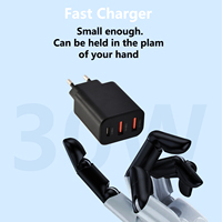 Adaptateur de chargeur rapide USB 30W, prise UE, chargeur de voyage mural portable avec prise pliante pour smartphone et ordinateur portable/appareil photo