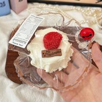 Jouet à presser en argile sèche en silicone de qualité alimentaire, motif Gâteau aux fraises Palais, jouet anti-stress souple pour la décompression et la création DIY
