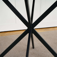 Ensemble de table à manger moderne avec plateau en pierre frittée et pieds en métal, 4 chaises, meubles de salle à manger