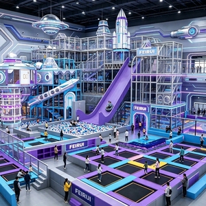 Aire de jeux intérieure commerciale avec toboggan géant, équipement de jeu souple pour enfants, solution complète OEM ODM pour FEC - Product Image 3