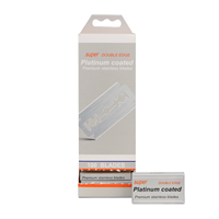 Utilisation de rasoir de sécurité à double tranchant en acier inoxydable de qualité supérieure avec boîte de revêtement en platine emballée