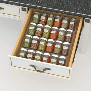 Organisateur de tiroir à épices en acrylique, étagère à épices extensible à 4 niveaux plateau transparent de stockage d'épices insertion pour tiroir - Product Image 5
