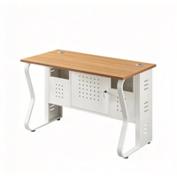 Table rabattable multimédia à structure en acier, pupitre scolaire, bureau d'ordinateur multifonctionnel avec écran rabattable pour salles de classe et salles informatiques