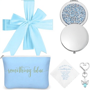 Set <span class=keywords><strong>de</strong></span> Regalo <span class=keywords><strong>de</strong></span> Boda Azul, Pañuelo Bordado, Ramo <span class=keywords><strong>de</strong></span> Ángel, Bolsa <span class=keywords><strong>de</strong></span> Cosméticos para <span class=keywords><strong>Novia</strong></span>, Caja Compacta - Product Image 2