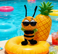 Taille personnalisée Chapeau de sorcière drôle Animal en peluche abeille CPC & CE coton certifié matériau PP coton de remplissage pour anniversaire cadeau d'Halloween