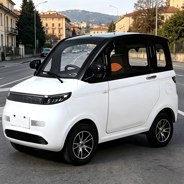 EEC Certified 4-Wheel Mini Electric Closed Car for City Commuter Vehicle Neighborhood Errands