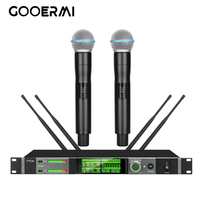 Système de microphone sans fil double à véritable diversité XM92 120 MHz avec 400 canaux, cryptage numérique et portée de 200 m