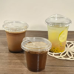 Gobelets en plastique jetables transparents personnalisés en <span class=keywords><strong>PET</strong></span>, gobelets pour boissons froides, café, bubble tea avec couvercles, écologiques, 12 oz, 14 oz, 20 oz, 32 oz, 16 oz - Product Image 3
