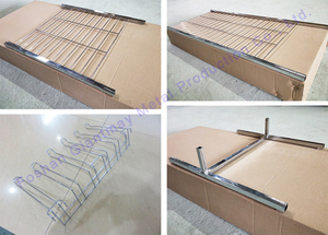 Custom Metal Floor Standing Baseball Glove Shelf <strong>Display</strong> Stand Retail <strong>Wire</strong> <strong>Mesh</strong> <strong>Hooks</strong> Hanging Racks for Sports Shop - Product Image 5