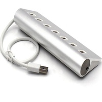 Hub USB 3.0 Aluminium 7 Port, Ekspander USB, Splitter untuk MacBook, Laptop, Surface Pro, PS5, PC