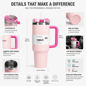 Mug isotherme en acier inoxydable H2.0 de marque originale 1:1, <span class=keywords><strong>tasse</strong></span> d'extérieur STANly 40oz avec poignée et paille, idéal pour la Fête des Mères - Product Image 6