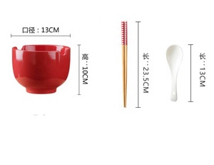 Juego de cuencos <span class=keywords><strong>Ramen</strong></span> de porcelana <span class=keywords><strong>japonesa</strong></span>, juego de cuencos de 5 pulgadas para Pasta y fideos con <span class=keywords><strong>cuchara</strong></span>, palillos, cuencos de cerámica Japandi Soba Udon - Product Image 2