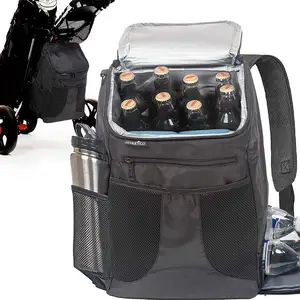 免费样品高尔夫冷却器背包软面隔热冷却器袋装酒瓶黑色袋
