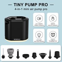 Mini pompe à air de poche 0,72 PSI avec batterie au lithium rechargeable intégrée, pompe à air gonflable en plastique avec fonction d'aspiration pour tapis et matelas pneumatiques