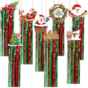 Decoraciones Navideñas para Fiestas con Borlas, Pancarta <span class=keywords><strong>de</strong></span> Santa Claus para Puerta <span class=keywords><strong>de</strong></span> Jardín, Adornos Colgantes para Decoración Navideña <span class=keywords><strong>de</strong></span> Exteriores - Product Image 4