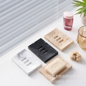 Moderna <span class=keywords><strong>Portasapone</strong></span> Rettangolare in Marmo Naturale con Design Impermeabile e Superficie Liscia per <span class=keywords><strong>Lavabo</strong></span> e Organizzazione su Scrivania - Product Image 3