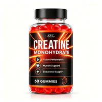 SYC BIO Créatine Monohydrate Gummies Complément Quotidien pour le Bien-être Musculaire 60 Comprimés Fraise 1250mg OEM Marque Privée ODM
