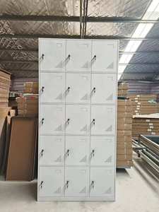 Armoire de rangement de garage haute en acier de style moderne avec étagères réglables, 2 portes verrouillables, armoire à dossiers pour l'école et l'hôpital - Product Image 2